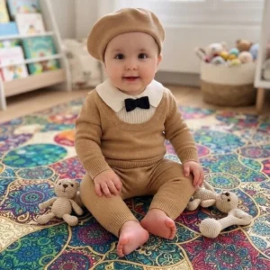 Woollen baby boy dress